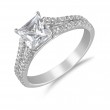 FlyerFit® 14K White Gold Split Shank Engagement Ring