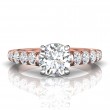 FlyerFit® 18K Pink Gold Shank And White Gold Top Encore Engagement Ring