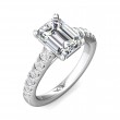 FlyerFit® 18K White Gold Micropave Engagement Ring