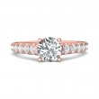 FlyerFit® 18K Pink Gold Micropave Engagement Ring