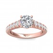 FlyerFit® 18K Pink Gold Micropave Engagement Ring