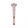 FlyerFit® 18K Pink Gold Micropave Engagement Ring