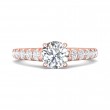 FlyerFit® 14K Pink Gold Micropave Engagement Ring