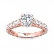 FlyerFit® 14K Pink Gold Micropave Engagement Ring