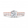 FlyerFit® 14K Pink Gold Shank And White Gold Top Micropave Engagement Ring