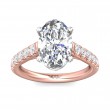 FlyerFit® 14K Pink Gold Shank And White Gold Top Micropave Engagement Ring