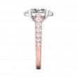 FlyerFit® 14K Pink Gold Shank And White Gold Top Micropave Engagement Ring