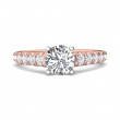 FlyerFit® 14K Pink Gold Shank And White Gold Top Micropave Engagement Ring