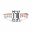 FlyerFit® 14K Pink Gold Shank And White Gold Top Micropave Engagement Ring