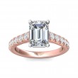 FlyerFit® 14K Pink Gold Shank And White Gold Top Micropave Engagement Ring