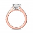 FlyerFit® 14K Pink Gold Shank And White Gold Top Micropave Engagement Ring