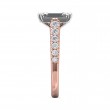 FlyerFit® 14K Pink Gold Shank And White Gold Top Micropave Engagement Ring