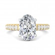 FlyerFit® 18K Yellow Gold Shank And White Gold Top Micropave Engagement Ring