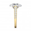 FlyerFit® 18K Yellow Gold Shank And White Gold Top Micropave Engagement Ring