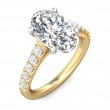 FlyerFit® 18K Yellow Gold Shank And White Gold Top Micropave Engagement Ring