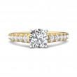 FlyerFit® 18K Yellow Gold Shank And White Gold Top Micropave Engagement Ring