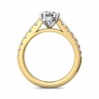 FlyerFit® 18K Yellow Gold Shank And White Gold Top Micropave Engagement Ring