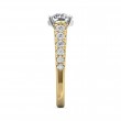 FlyerFit® 18K Yellow Gold Shank And White Gold Top Micropave Engagement Ring