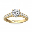 FlyerFit® 18K Yellow Gold Micropave Engagement Ring