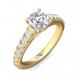 FlyerFit® 18K Yellow Gold Micropave Engagement Ring