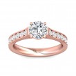 FlyerFit® 18K Pink Gold Micropave Engagement Ring