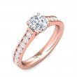 FlyerFit® 18K Pink Gold Micropave Engagement Ring