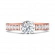 FlyerFit® 14K Pink Gold Shank And White Gold Top Micropave Engagement Ring