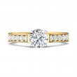 FlyerFit® 18K Yellow Gold Shank And White Gold Top Micropave Engagement Ring