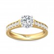 FlyerFit® 18K Yellow Gold Shank And White Gold Top Micropave Engagement Ring