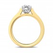 FlyerFit® 18K Yellow Gold Shank And White Gold Top Micropave Engagement Ring