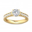 FlyerFit® 18K Yellow Gold Micropave Engagement Ring