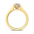 FlyerFit® 18K Yellow Gold Micropave Engagement Ring