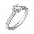 FlyerFit® 14K White Gold Micropave Engagement Ring