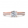 FlyerFit® 14K Pink Gold Micropave Engagement Ring