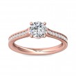 FlyerFit® 14K Pink Gold Micropave Engagement Ring