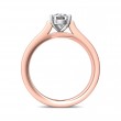 FlyerFit® 14K Pink Gold Shank And White Gold Top Micropave Engagement Ring