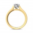 FlyerFit® 18K Yellow Gold Shank And White Gold Top Micropave Engagement Ring