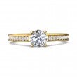 FlyerFit® 18K Yellow Gold Micropave Engagement Ring