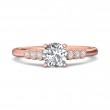 FlyerFit® 14K Pink Gold Channel and Shared Prong Engagement Ring