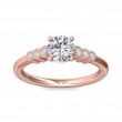 FlyerFit® 14K Pink Gold Channel and Shared Prong Engagement Ring