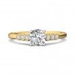 FlyerFit® 18K Yellow Gold Shank And White Gold Top Channel and Shared Prong Engagement Ring