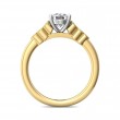 FlyerFit® 18K Yellow Gold Shank And White Gold Top Channel and Shared Prong Engagement Ring