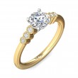 FlyerFit® 18K Yellow Gold Shank And White Gold Top Channel and Shared Prong Engagement Ring