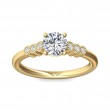 FlyerFit® 14K Yellow Gold Channel and Shared Prong Engagement Ring