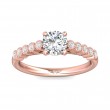 FlyerFit® 14K Pink Gold Channel and Shared Prong Engagement Ring