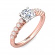 FlyerFit® 18K Pink Gold Shank And White Gold Top Channel and Shared Prong Engagement Ring