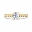 FlyerFit® 14K Yellow Gold Channel and Shared Prong Engagement Ring