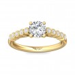 FlyerFit® 14K Yellow Gold Channel and Shared Prong Engagement Ring