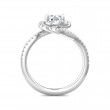 FlyerFit® 18K White Gold Micropave Halo Engagement Ring