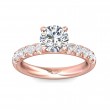 FlyerFit® 18K Pink Gold Micropave Engagement Ring